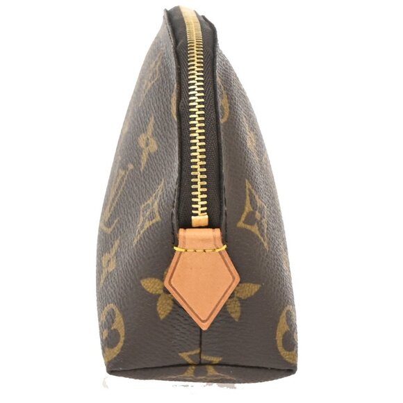 LOUIS VUITTON Pochette Cosmetic Pouch Monogram Leather Brown BN - Picture 3 of 14